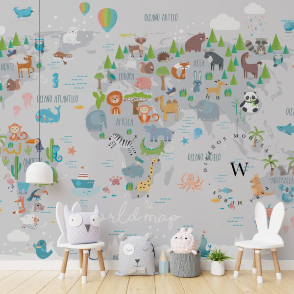 Grey Animals Map